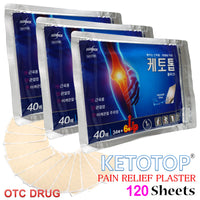 New KETOTOP Plaster 120 Sheets (40 Sheets/pack of 3) Pain Relief Patch Arthritis Knee Wrist Back Neck Pain